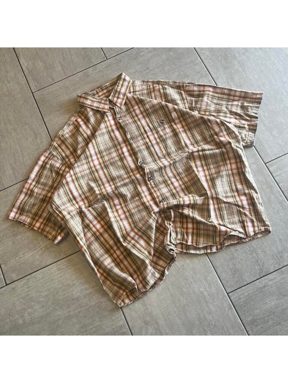 Rustic Ridge s 2X   Plaid Button Down  Tan - Picture 2 of 5